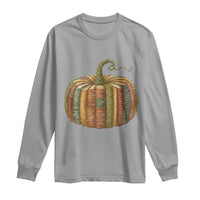 Book Pumpkin Autumn Fall Librarians Bookworm Teacher Long Sleeve Shirt - Wonder Print Shop
