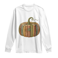 Book Pumpkin Autumn Fall Librarians Bookworm Teacher Long Sleeve Shirt - Wonder Print Shop