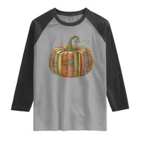 Book Pumpkin Autumn Fall Librarians Bookworm Teacher Raglan Shirt - Wonder Print Shop