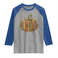 Book Pumpkin Autumn Fall Librarians Bookworm Teacher Raglan Shirt - Wonder Print Shop