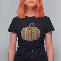 Book Pumpkin Autumn Fall Librarians Bookworm Teacher T Shirt For Women - Wonder Print Shop