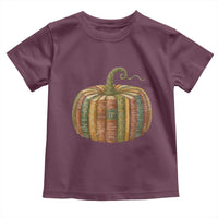 Book Pumpkin Autumn Fall Librarians Bookworm Teacher Toddler T Shirt - Wonder Print Shop