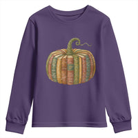 Book Pumpkin Autumn Fall Librarians Bookworm Teacher Youth Sweatshirt - Wonder Print Shop