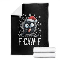 Funny F Caw F Christmas Crow Throw Blanket Santa Raven Xmas Holiday - Wonder Print Shop