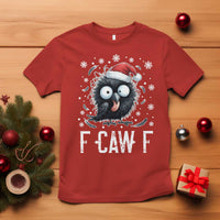 Funny F Caw F Christmas Crow T Shirt Santa Raven Xmas Holiday - Wonder Print Shop