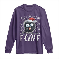 Funny F Caw F Christmas Crow Long Sleeve Shirt Santa Raven Xmas Holiday - Wonder Print Shop