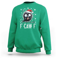 Funny F Caw F Christmas Crow Sweatshirt Santa Raven Xmas Holiday - Wonder Print Shop