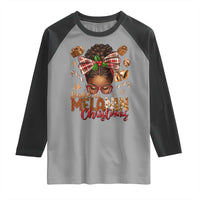 Have A Melanin Christmas African American Girl Xmas Raglan Shirt - Wonder Print Shop
