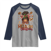 Have A Melanin Christmas African American Girl Xmas Raglan Shirt - Wonder Print Shop