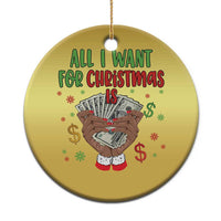 Funny All I Want For Xmas Is Money Christmas Ornament Xmas Melanin Black African American Hands - Wonder Print Shop