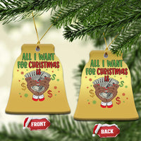 Funny All I Want For Xmas Is Money Christmas Ornament Xmas Melanin Black African American Hands - Wonder Print Shop