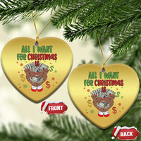 Funny All I Want For Xmas Is Money Christmas Ornament Xmas Melanin Black African American Hands - Wonder Print Shop