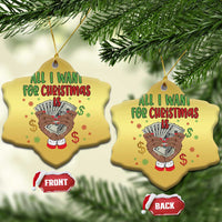 Funny All I Want For Xmas Is Money Christmas Ornament Xmas Melanin Black African American Hands - Wonder Print Shop