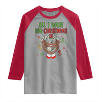 Funny All I Want For Christmas Is Money Raglan Shirt Xmas Melanin Black African American Hands - Wonder Print Shop