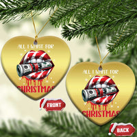 Funny All I Want For Xmas Is Money Christmas Ornament Candy Cane Lips - Wonder Print Shop