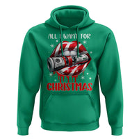 Funny All I Want For Christmas Is Money Hoodie Candy Cane Lips