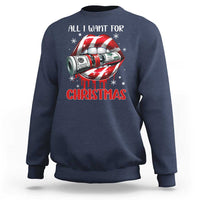 Funny All I Want For Christmas Is Money Sweatshirt Candy Cane Lips - Wonder Print Shop
