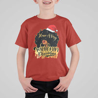 Have A Melanin Christmas African American Santa Girl Xmas T Shirt For Kid - Wonder Print Shop