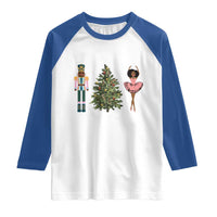 Funny Black Ballerina Nutcracker African American Christmas Raglan Shirt - Wonder Print Shop