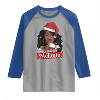 African American Christmas Raglan Shirt Santa's Favorite Melanin Santa Girl - Wonder Print Shop