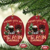 Funny African American Xmas Christmas Ornament Hangin With My Melanin Gnomies Afro Gnomes - Wonder Print Shop