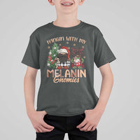 Funny African American Christmas T Shirt For Kid Hangin With My Melanin Gnomies Afro Gnomes - Wonder Print Shop