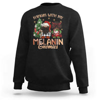 Funny African American Christmas Sweatshirt Hangin With My Melanin Gnomies Afro Gnomes - Wonder Print Shop