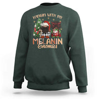 Funny African American Christmas Sweatshirt Hangin With My Melanin Gnomies Afro Gnomes - Wonder Print Shop