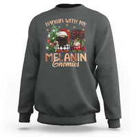 Funny African American Christmas Sweatshirt Hangin With My Melanin Gnomies Afro Gnomes - Wonder Print Shop