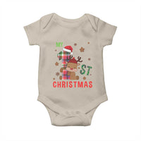 My First Christmas Cute Reindeer Santa Hat Baby Onesie