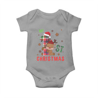 My First Christmas Cute Reindeer Santa Hat Baby Onesie