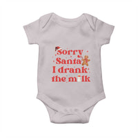 Funny First Christmas Baby Onesie Sorry Santa I Drank The Milk Gingerbread