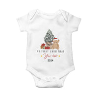 Personalized First Christmas Baby Onesie Custom Name Toys Xmas Tree