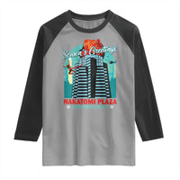 Christmas Nakatomi Plaza Raglan Shirt Season's Greeting Christmas Party Hans Gruber - Wonder Print Shop