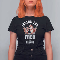 Justice For Fred And Peanut T Shirt For Women Racoon Squirrel TS11