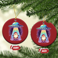 Funny Xmas Santa Alien Neon UFO Christmas Ornament - Wonder Print Shop