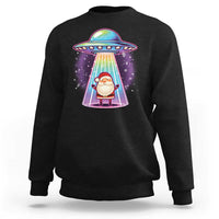 Funny Christmas Santa Alien Neon UFO Sweatshirt - Wonder Print Shop
