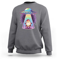 Funny Christmas Santa Alien Neon UFO Sweatshirt - Wonder Print Shop