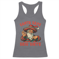 Funny Mexican Christmas 67 Racerback Tank Top Santa Says Seis Siete Cholo Claus - Wonder Print Shop