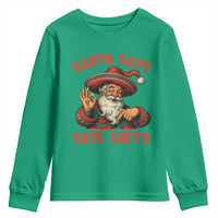 Funny Mexican Christmas 67 Youth Sweatshirt Santa Says Seis Siete Cholo Claus - Wonder Print Shop