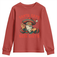 Funny Mexican Christmas 67 Youth Sweatshirt Santa Says Seis Siete Cholo Claus - Wonder Print Shop