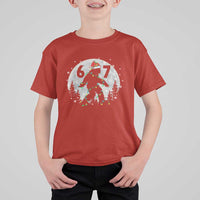 Funny Bigfoot 67 Christmas Night Stroll Moon Sasquatch T Shirt For Kid - Wonder Print Shop