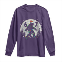 Funny Bigfoot 67 Christmas Night Stroll Moon Sasquatch Long Sleeve Shirt - Wonder Print Shop