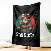 Funny Mexican Christmas 67 Throw Blanket Seis Siete Santa In Mexico - Wonder Print Shop