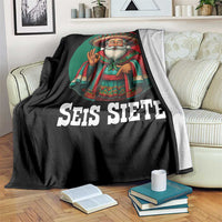 Funny Mexican Christmas 67 Throw Blanket Seis Siete Santa In Mexico - Wonder Print Shop