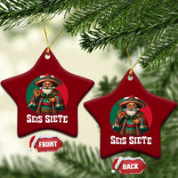 Funny Mexican Christmas 67 Ceramic Ornament Seis Siete Santa In Mexico - Wonder Print Shop