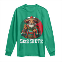 Funny Mexican Christmas 67 Long Sleeve Shirt Seis Siete Santa In Mexico - Wonder Print Shop