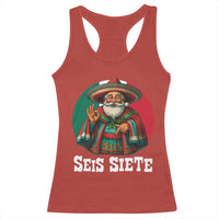 Funny Mexican Christmas 67 Racerback Tank Top Seis Siete Santa In Mexico - Wonder Print Shop