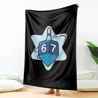 Funny Hanukkah 67 Throw Blanket Six Seven Meme Dreidel Star Of David - Wonder Print Shop