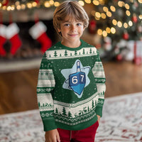 Funny Hanukkah 67 Ugly Christmas Sweater Six Seven Meme Dreidel Star Of David - Wonder Print Shop